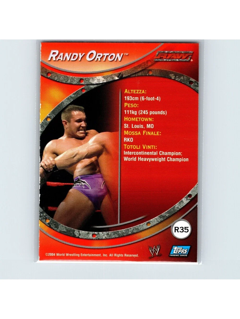 2004 Topps WWE RAW & SmackDown Apocalypse Randy Orton #R35 Foil